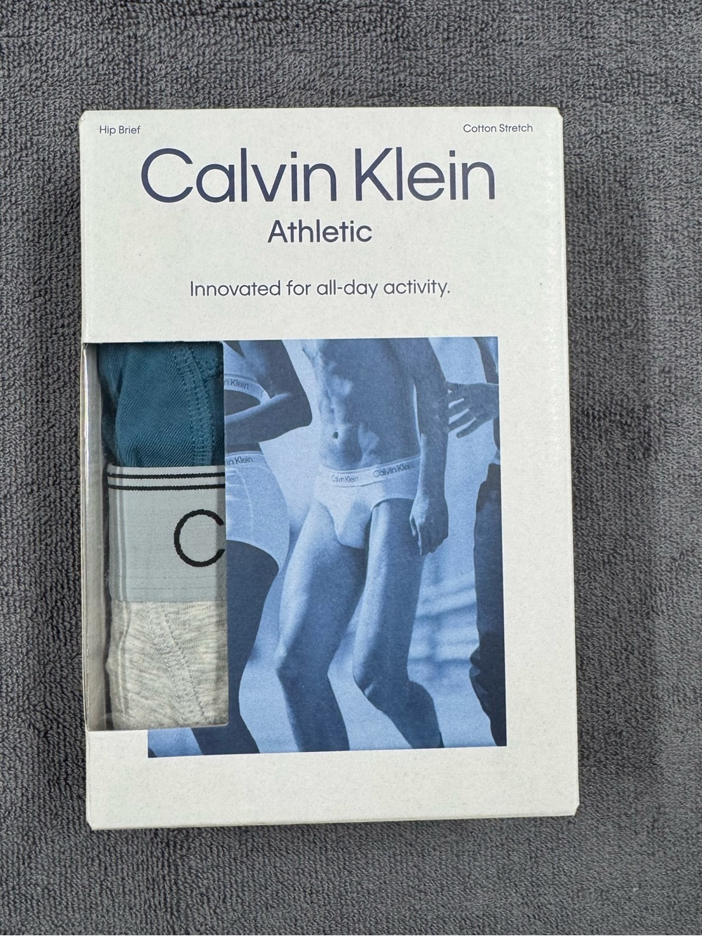 Calvin Klein Athletic Hip Briefs - Teal & Light Gray